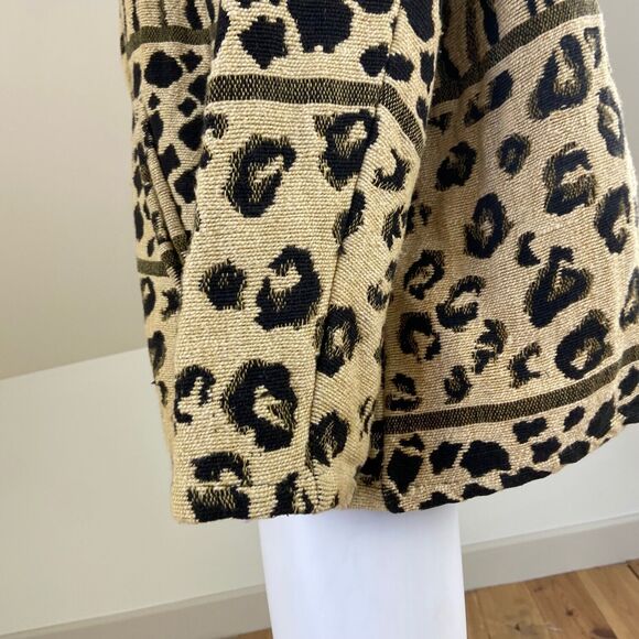 Vintage 90s Fashion Bug Leopard Animal Print Blanket Tapestry Coat Blazer Jacket - Picture 10 of 10